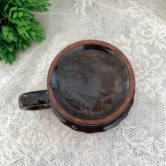1 Brown Drip glazed Mug, Made in Japan, 8 ounce, crackle finish, 1970s, Vintage - Picture 5 of 6